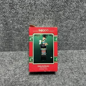 1996 Enesco Santa's On The Line Christmas Ornament Plays Various Christmas Music